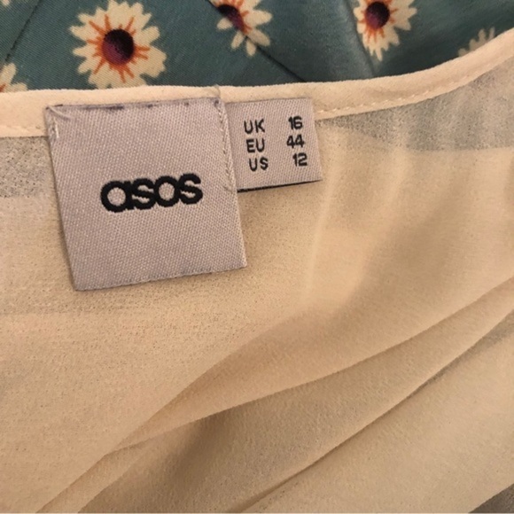 ASOS Blue Floral Sleeveless Mini Dress Size‎ 12 - Picture 4 of 6